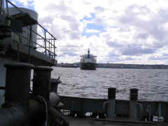 4-16-06 from Comanche to anchored ship in bay.JPG (85929 bytes)